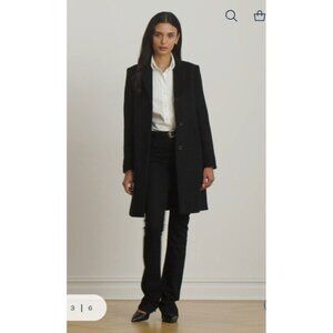 Lauren Ralph Lauren Women’s Navy Wool Blend Coat Size 4 Classic Tailored Jacket
